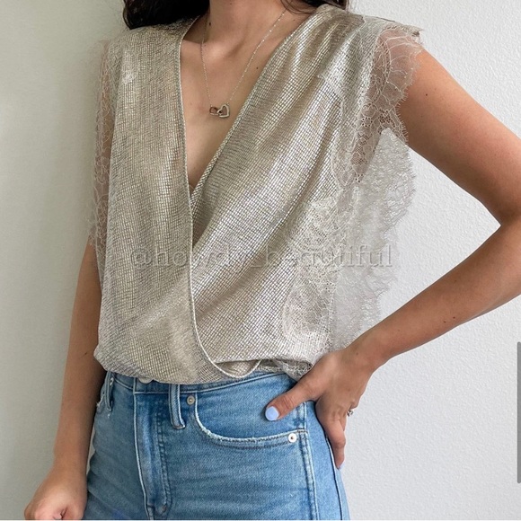 Victoria’s Secret Gold Shimmer Lace Bodysuit - Picture 6 of 7